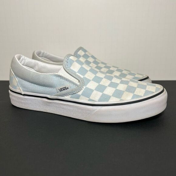 Womens VANS Classic Blue Checkerboard Slip On Shoes / Size 6 - Picture 1 of 8